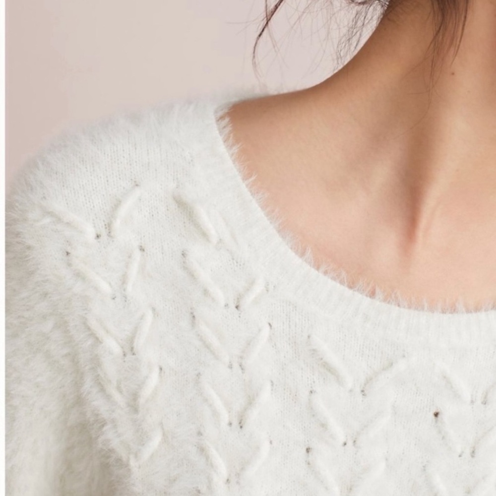 Anthropologie Rosie Niera Aubade Pullover‎ Fuzzy Sweater.